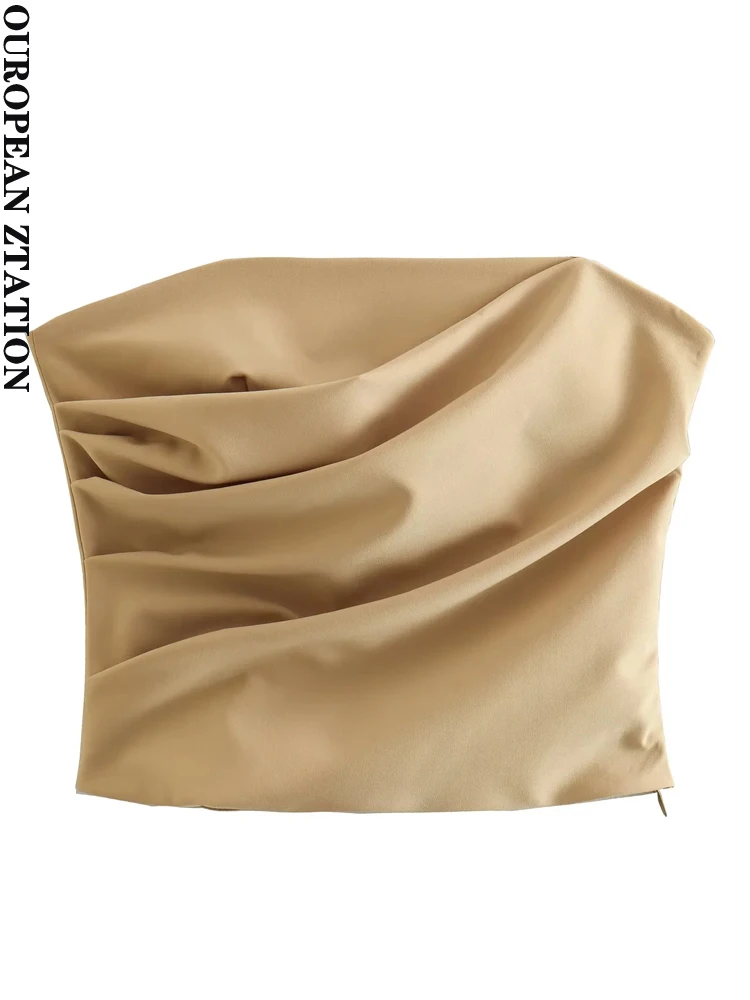 PAILETE Women 2023 fashion with pleated strapless bustier cropped tank tops vintage backless zipper female camis mujer
PAILETE Women 2023 fashion with pleated strapless bustier cropped tank tops vintage backless zipper female camis mujer