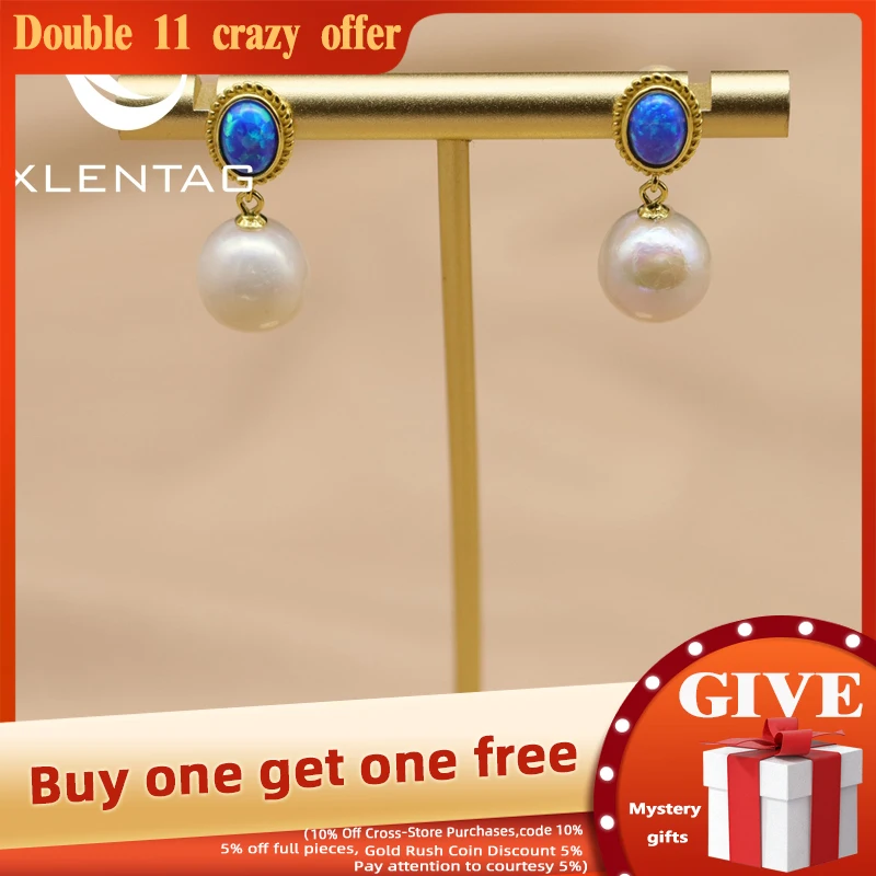 

Xlentagterling Silver Starry Sky Gemstone Natural Freshwater Pearl Pendant Earrings Women'S Exquisite Fashion Jewelry GE1082