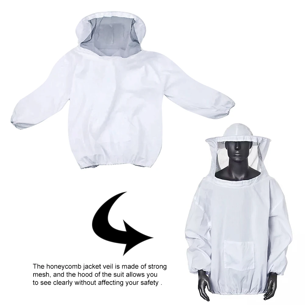 

4pcs Hood Jacket Bee Suit Set Beekeeping Equipment Hat Pants Honeycomb Tool With Veil Gloves Professional Workwear Coverall