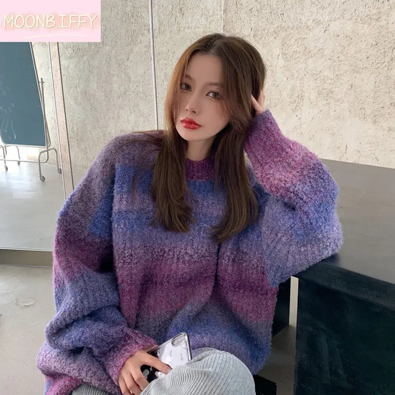 2023 New Arrival Autumn Korean Style Women Loose Casual O-neck Long Sleeve Pullover Vintage Striped Knitted Sweater
2023 New Arrival Autumn Korean Style Women Loose Casual O-neck Long Sleeve Pullover Vintage Striped Knitted Sweater