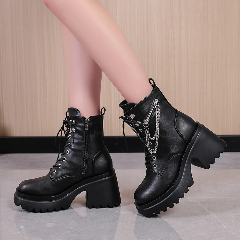 Women's Boots Autumn Winter Black Women's Boots Thick-soled Martin Boots Luxury Women's Boots Gothic Platform Shoes Snow Boots
Women's Boots Autumn Winter Black Women's Boots Thick-soled Martin Boots Luxury Women's Boots Gothic Platform Shoes Snow Boots