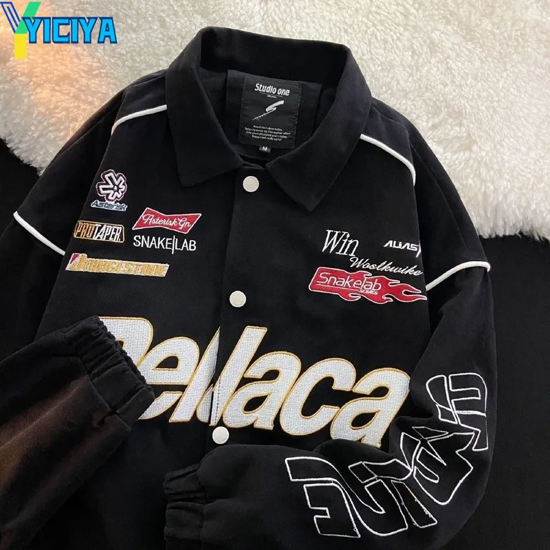 YICIYA Motorcycle Jackets American New Hiphop Letter Embroidery Coats Women Y2k Vintage Lapel Jacket Men Fashion Female Clothing
YICIYA Motorcycle Jackets American New Hiphop Letter Embroidery Coats Women Y2k Vintage Lapel Jacket Men Fashion Female Clothing