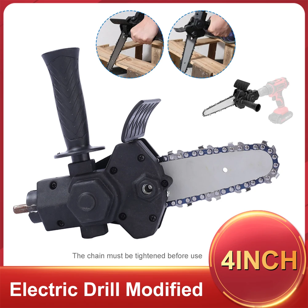 4 Inch Electric Chainsaw Converter Adapter Electric Drill Modified To Electric Chainsaw Attachment Woodworking Cutting Tool
4 Inch Electric Chainsaw Converter Adapter Electric Drill Modified To Electric Chainsaw Attachment Woodworking Cutting Tool