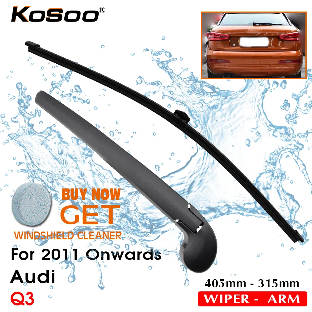 KOSOO Авто Задние лезвия для AUDI Q3,405 мм 2011 года задние оконные стеклоочиститель лезвия рычаг, аксессуары для стайлинга автомобилей 
KOSOO Авто Задние лезвия для AUDI Q3,405 мм 2011 года задние оконные стеклоочиститель лезвия рычаг, аксессуары для стайлинга автомобилей