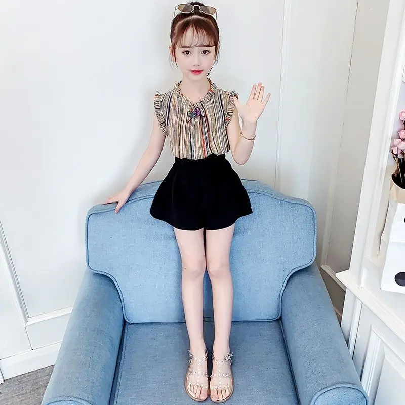 Girls Summer for Suit New Clothes Cute Fashion Casual Two Pieces Sets Kids Vest Costume 10 To 12 Years Sleeveless T-shirt Shorts
Girls Summer for Suit New Clothes Cute Fashion Casual Two Pieces Sets Kids Vest Costume 10 To 12 Years Sleeveless T-shirt Shorts