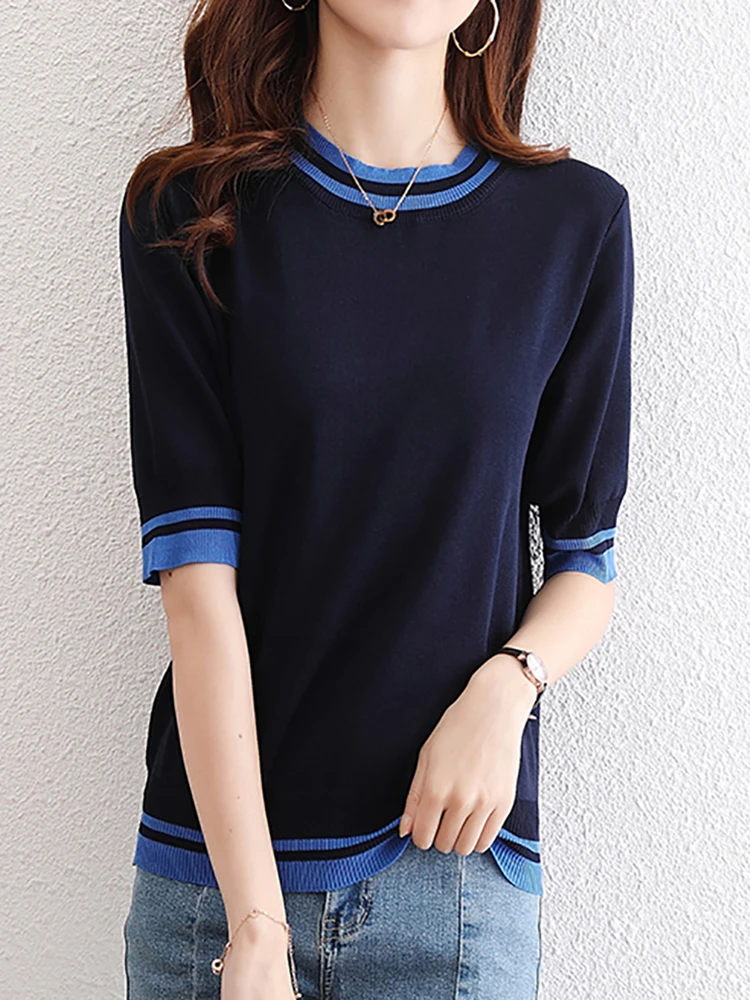 Solid Casual Knitted T Shirt Women Short Sleeve Thin Tee Shirt Femme 2022 Summer Tops T Shirts For Woman Clothes Camisetas Mujer
Solid Casual Knitted T Shirt Women Short Sleeve Thin Tee Shirt Femme 2022 Summer Tops T Shirts For Woman Clothes Camisetas Mujer
