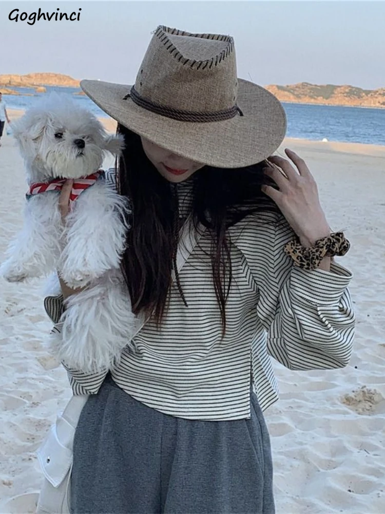 Cropped T-shirts Women Loose Hollow Out Striped Vintage Fake 2 Pcs Long-sleeve Ulzzang Simple Harajuku Aesthetic Clothes Student
Cropped T-shirts Women Loose Hollow Out Striped Vintage Fake 2 Pcs Long-sleeve Ulzzang Simple Harajuku Aesthetic Clothes Student