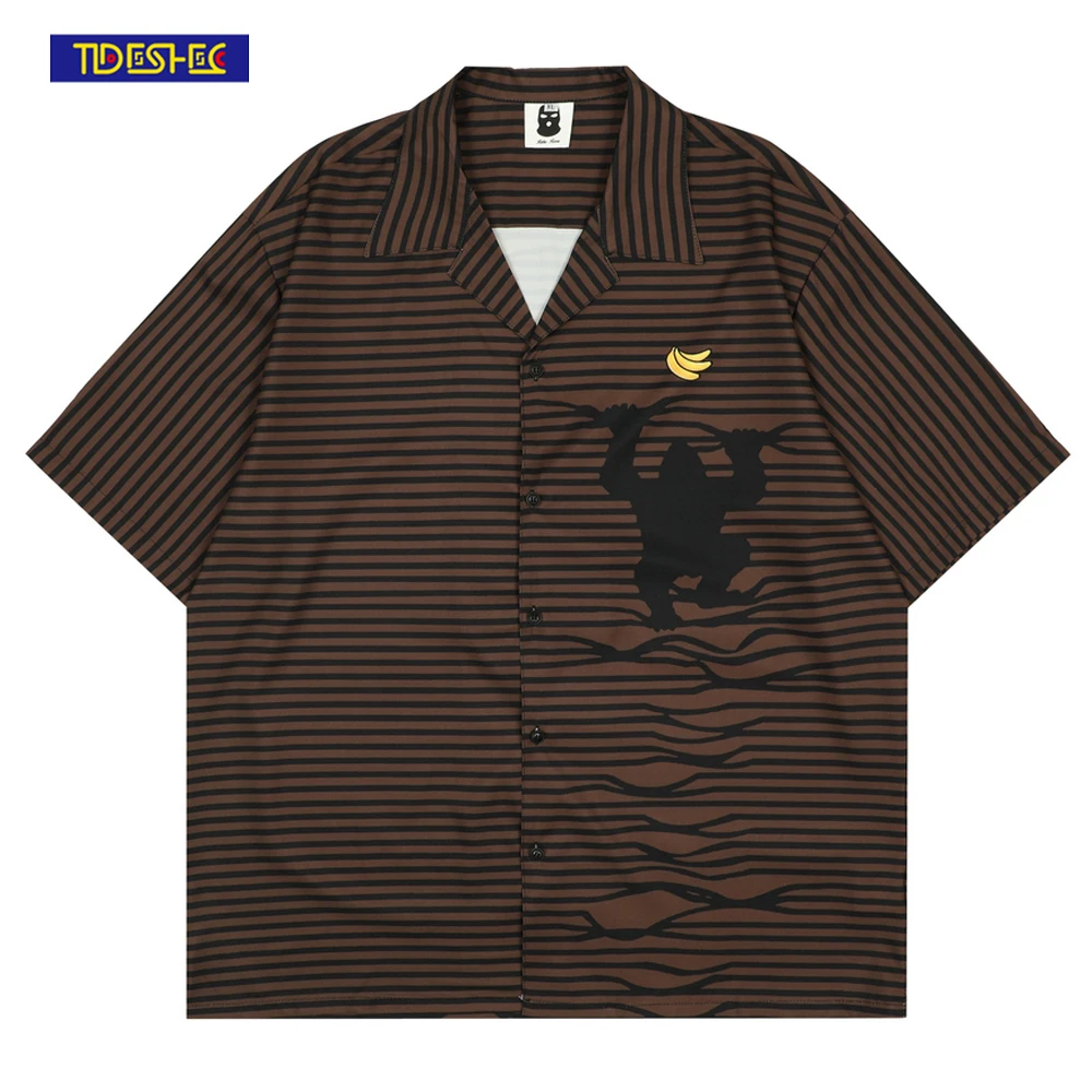 2022 Summer Casual Shirt Men Button Striped Shirt Funny Orangutan Picking Banana Print Shirt Men Streetwear Hawaii Vintage Shirt
2022 Summer Casual Shirt Men Button Striped Shirt Funny Orangutan Picking Banana Print Shirt Men Streetwear Hawaii Vintage Shirt
