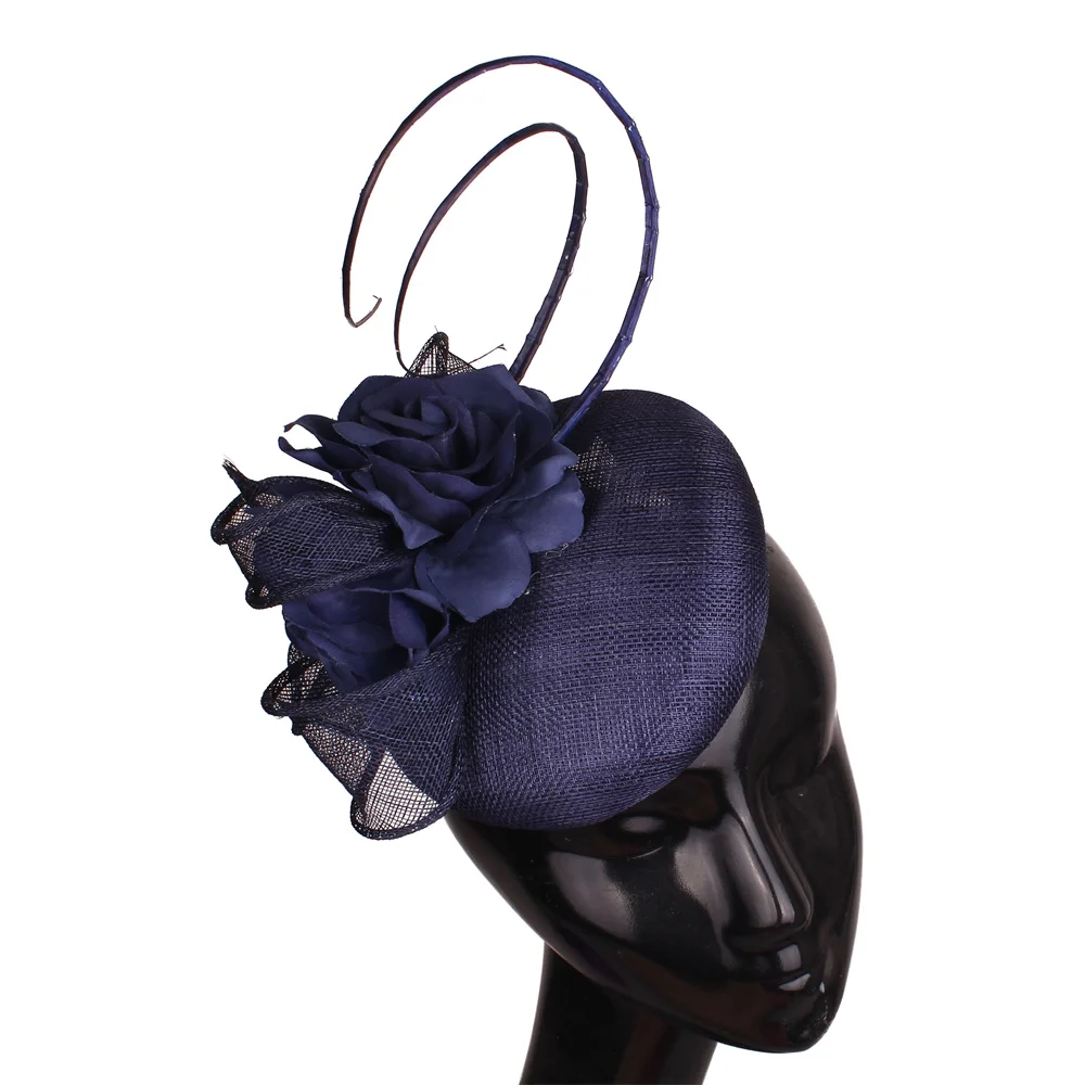

Nice Quality 4-Layer Sinamay Wedding Fascinator Hat For Wedding Elegant Women Fashion Headwear Party Dinner Chapeau Hair Clip