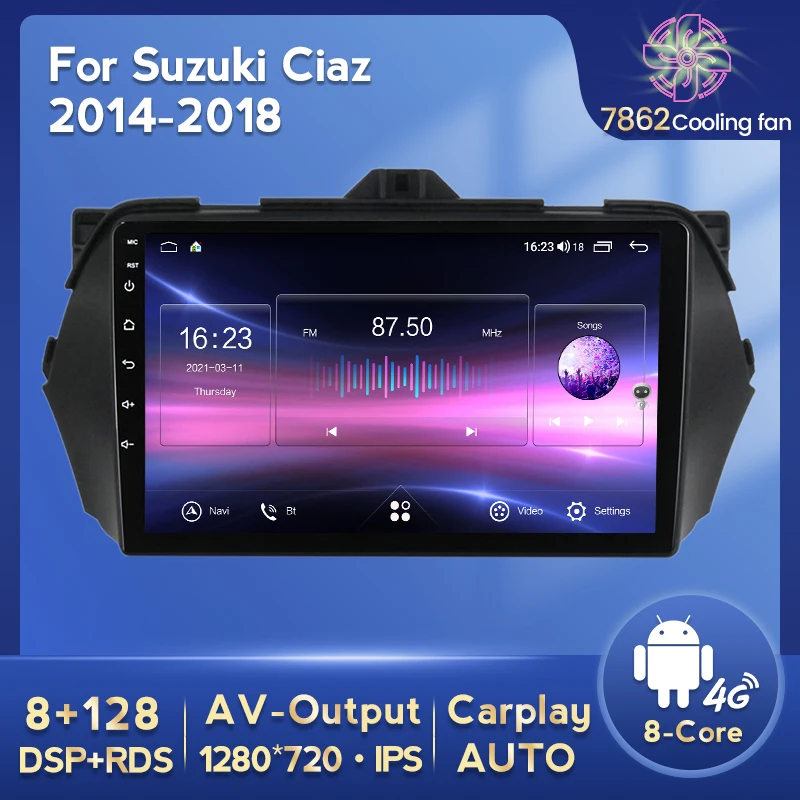 Android 11 8G+128G Car audio stereo receiver navigation player for Suzuki Alivio Ciaz 2014 - 2018 IPS screen DSP 4G carplay Auto
Android 11 8G+128G Car audio stereo receiver navigation player for Suzuki Alivio Ciaz 2014 - 2018 IPS screen DSP 4G carplay Auto