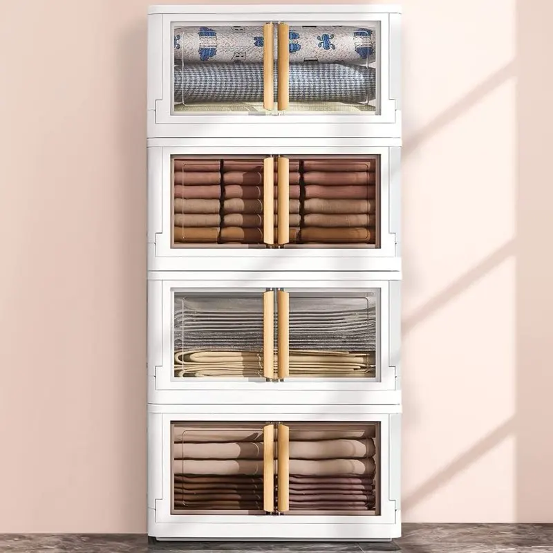 Bins with Lids- Gal Plastic Storage Bins, 4 Packs Collapsible Storage Bins with Wheels, Closet Organizers and Storage with Doors
Bins with Lids- Gal Plastic Storage Bins, 4 Packs Collapsible Storage Bins with Wheels, Closet Organizers and Storage with Doors