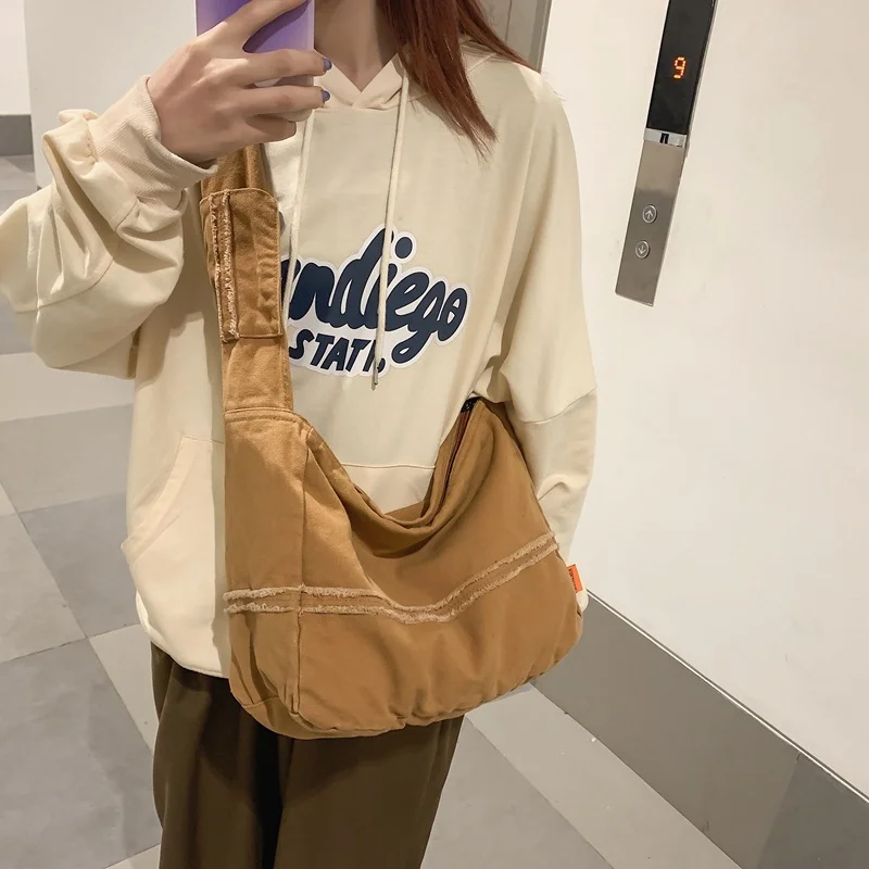Fashion Ladies Messenger Bag Large Capacity Shopping Bag Unisex Canvas Student Shoulder Bag Solid Color Handbag Women
Fashion Ladies Messenger Bag Large Capacity Shopping Bag Unisex Canvas Student Shoulder Bag Solid Color Handbag Women