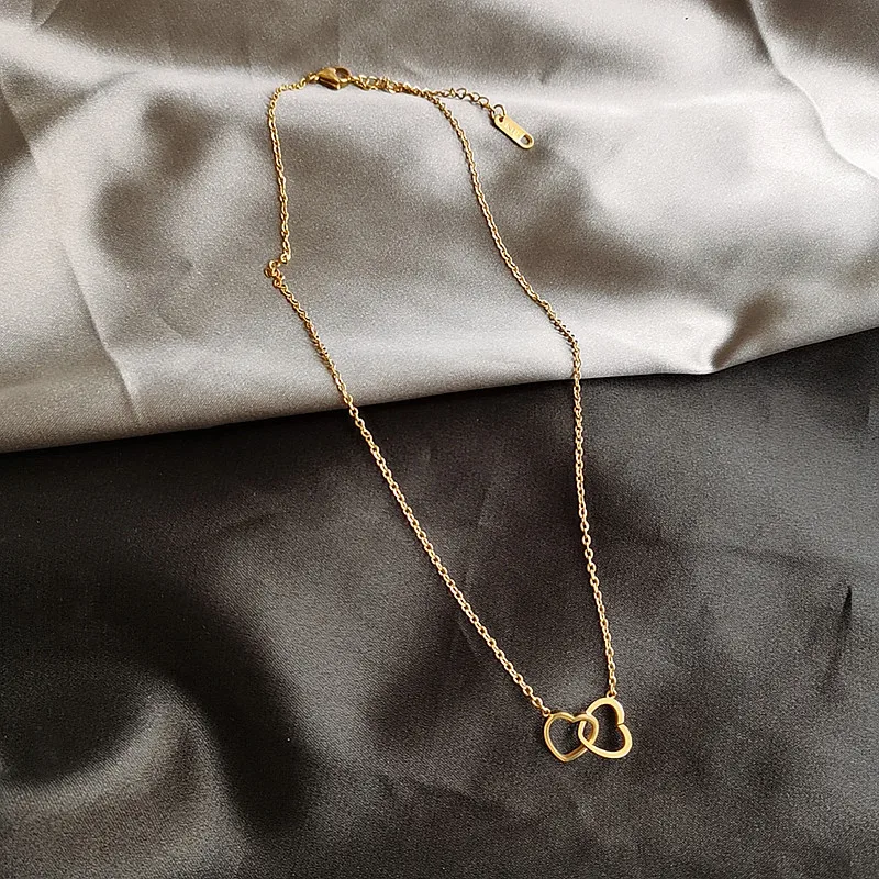 Double Heart Pendant Necklaces For Women Gold Color Clavicle Chain Necklace Wedding Party Jewelry Gift
Double Heart Pendant Necklaces For Women Gold Color Clavicle Chain Necklace Wedding Party Jewelry Gift