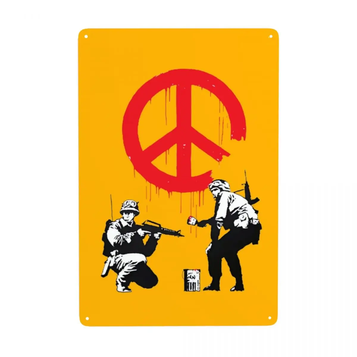 Banksy Soldiers Sign Custom Retro Street Graffiti Artist Metal Plaques for Office Store Pubs Club Man Cave Bar Wall Art Decor
Banksy Soldiers Sign Custom Retro Street Graffiti Artist Metal Plaques for Office Store Pubs Club Man Cave Bar Wall Art Decor