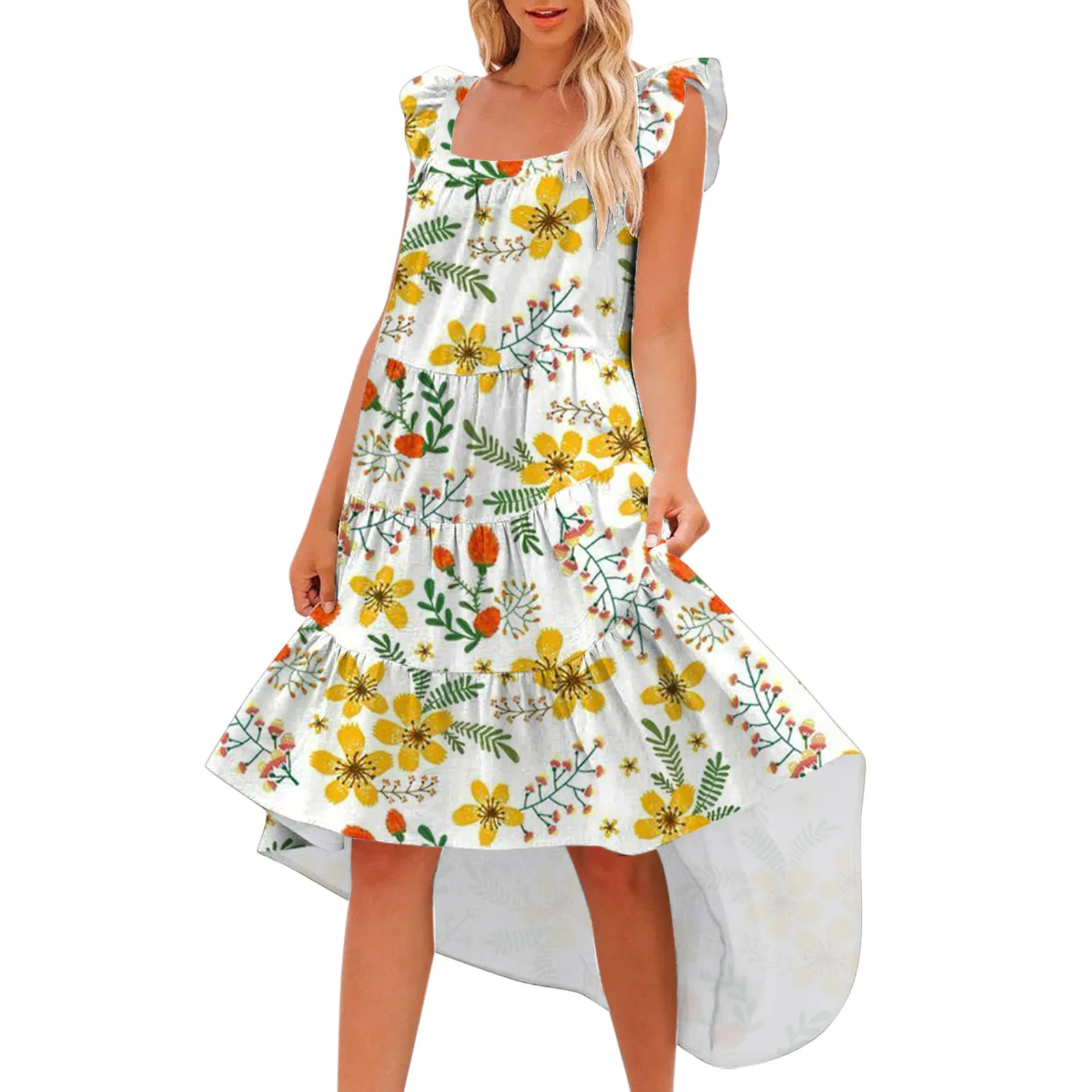 Vintage Floral Chiffon Dress Women Summer Printing Pockets Midi Dress Sleeveless Ruffle Sleeve Loose Fit Flowy Pleated Dress
Vintage Floral Chiffon Dress Women Summer Printing Pockets Midi Dress Sleeveless Ruffle Sleeve Loose Fit Flowy Pleated Dress