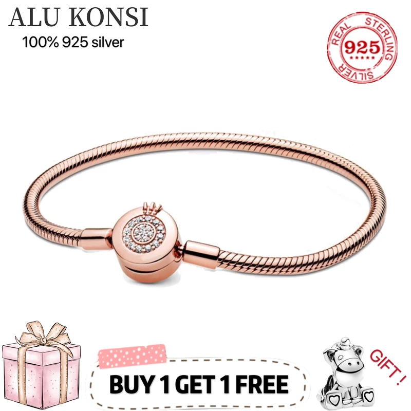 Женский браслет из серебра 100% пробы, со змеей и короной
Женский браслет из серебра 100% пробы, со змеей и короной