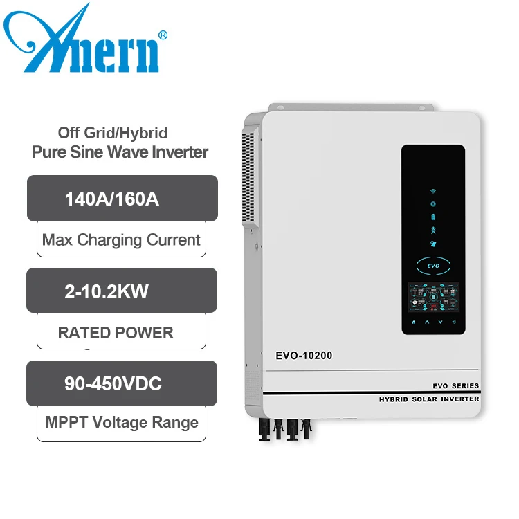 Anern DC AC mppt off grid solar hybrid inverter battery 10kw 10.2kw inverter for home
Anern DC AC mppt off grid solar hybrid inverter battery 10kw 10.2kw inverter for home