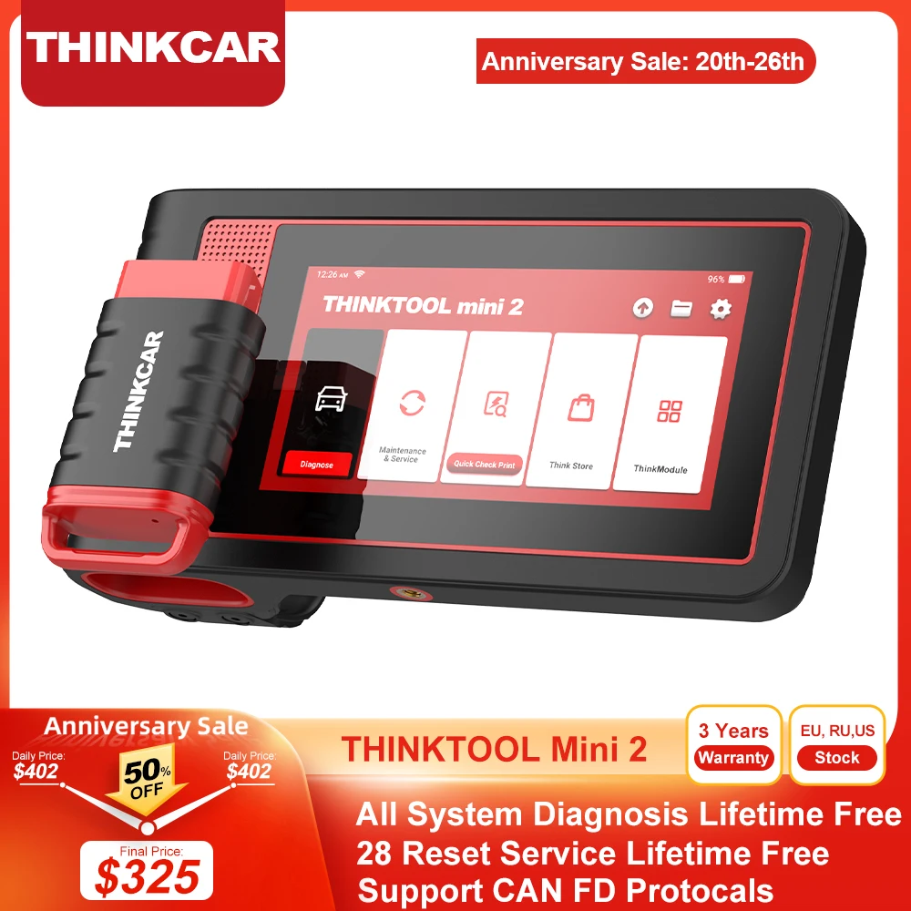 THINKCAR Thinktool Mini 2 Professional OBD2 Scanner OE-Level Full System Diagnostic Tool CAN FD ECU Coding Action Test 28 Resets
THINKCAR Thinktool Mini 2 Professional OBD2 Scanner OE-Level Full System Diagnostic Tool CAN FD ECU Coding Action Test 28 Resets