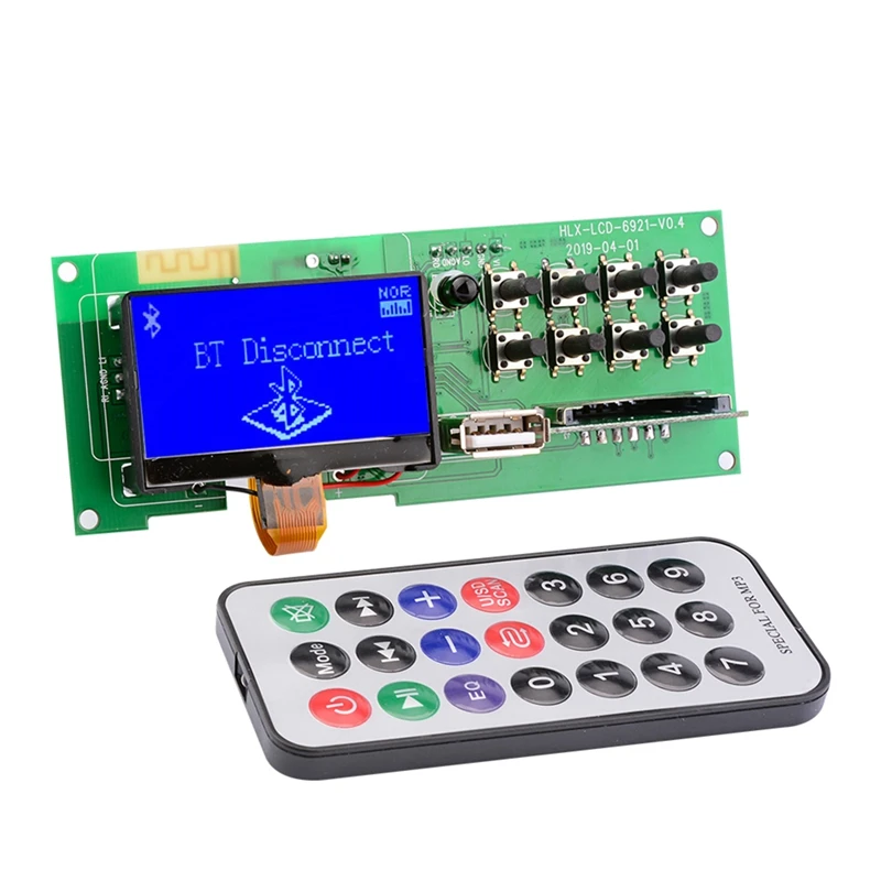 Bluetooth 5,0 аудио MP3 декодер беспроводной Автомобильный USB MP3-плеер SD карта FM декодирование Плата Поддержка отображения текста модуль 5 В 
Bluetooth 5,0 аудио MP3 декодер беспроводной Автомобильный USB MP3-плеер SD карта FM декодирование Плата Поддержка отображения текста модуль 5 В