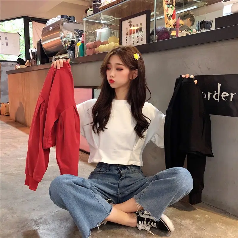 Bodycone T-shirts Women Solid Loose Long Sleeve Female T Shirt Korean Style Casual Basic Tshirt O Neck Autumn Top Tee Shirt 2022
Bodycone T-shirts Women Solid Loose Long Sleeve Female T Shirt Korean Style Casual Basic Tshirt O Neck Autumn Top Tee Shirt 2022
