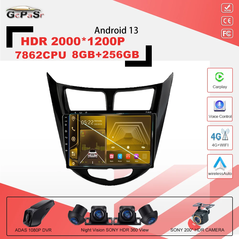 Android 13 Car Stereo Multimedia Player for Hyundai Solaris Verna Accent 1 2010 - 2016 7862CPU Navigaion GPS Auto Touch Screen
Android 13 Car Stereo Multimedia Player for Hyundai Solaris Verna Accent 1 2010 - 2016 7862CPU Navigaion GPS Auto Touch Screen