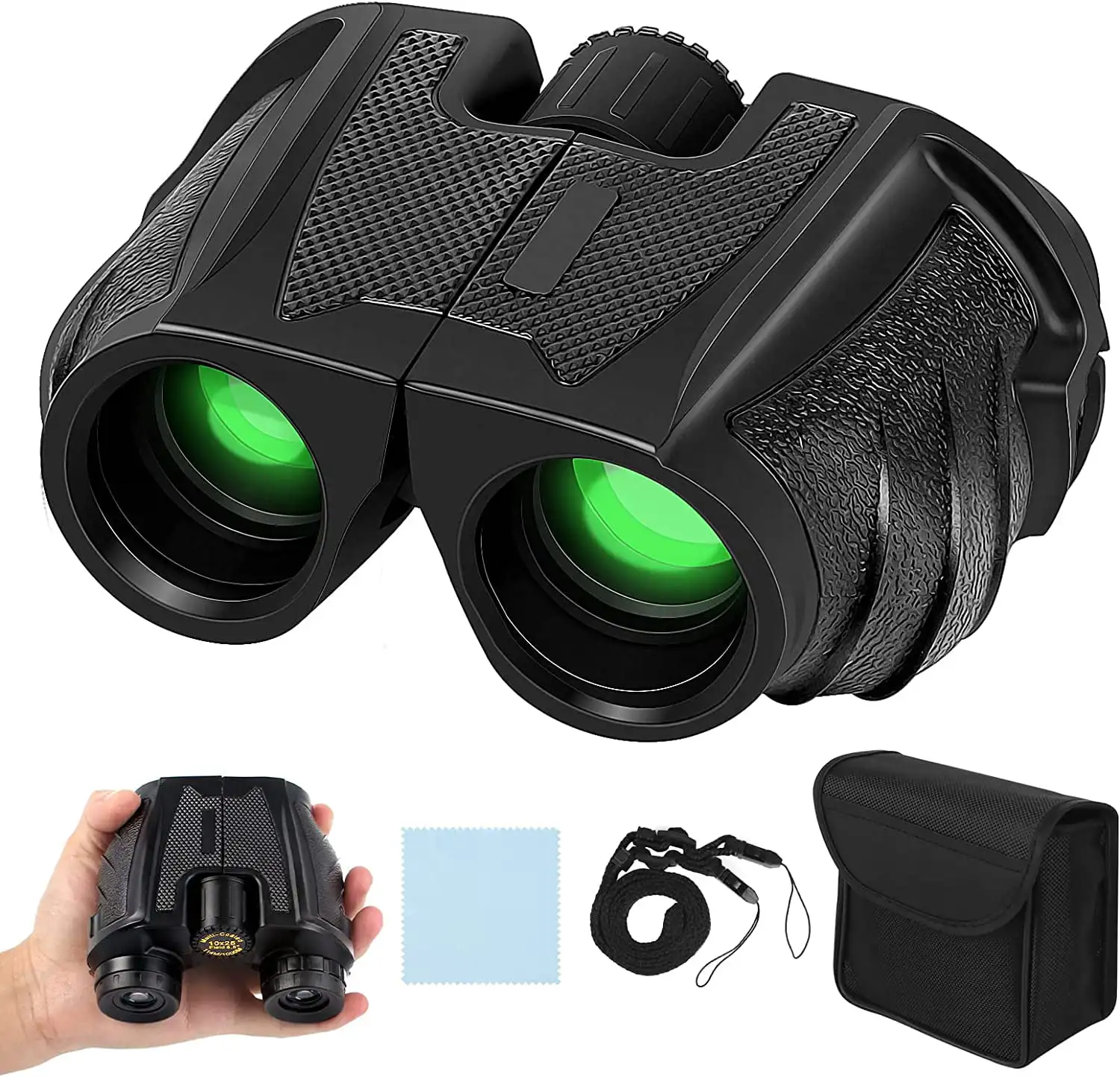 Binoculars 10 x 25 HD Binoculars Large Viewing Binoculars with BAK4 Prism and FMC Green Lenses, Perfect for Bird Watching, Hunti
Binoculars 10 x 25 HD Binoculars Large Viewing Binoculars with BAK4 Prism and FMC Green Lenses, Perfect for Bird Watching, Hunti