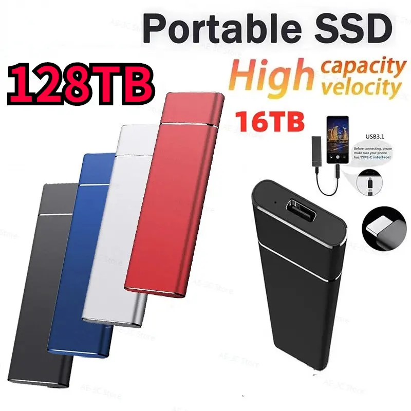 Portable 2TB SSD 8TB External Hard Drive Type-C USB 3.1 High Speed 16TB 32TB 64TB 128TB External Storage Hard Disks For Laptops
Portable 2TB SSD 8TB External Hard Drive Type-C USB 3.1 High Speed 16TB 32TB 64TB 128TB External Storage Hard Disks For Laptops
