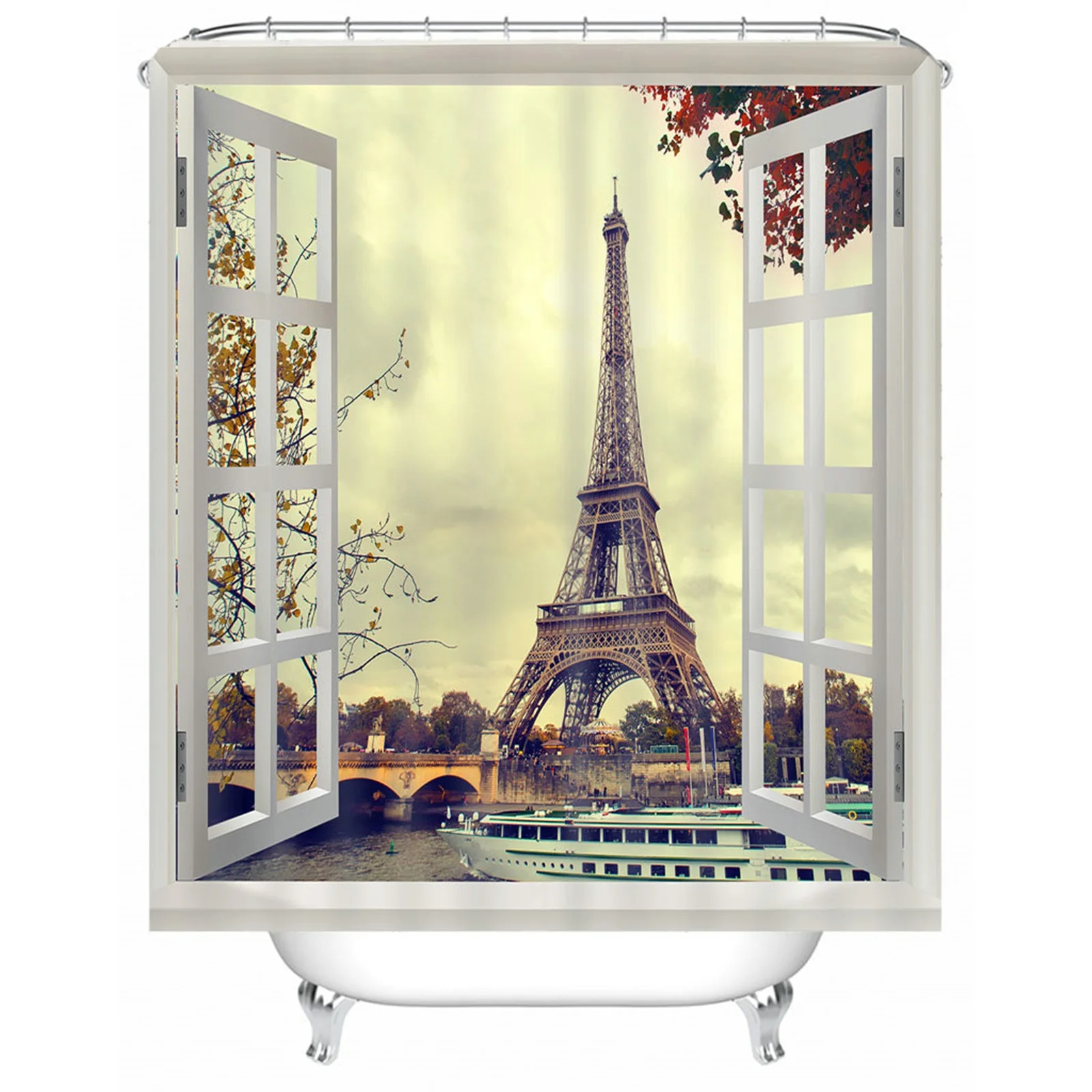 Shower Curtain Xl Polyester Window Tower Leaf White Mold & Mildew Resistant Waterproofwith Rustproof Grommets Hooks
Shower Curtain Xl Polyester Window Tower Leaf White Mold & Mildew Resistant Waterproofwith Rustproof Grommets Hooks