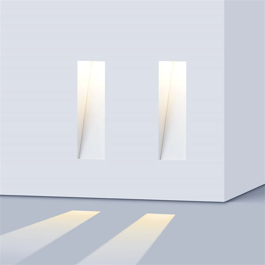 

Indoor Frameless Led Step Stair Light PIR Motion Sensor LED Footlight Corridor Balcony Wall Corner Lamp Recessed Staircse Lamp