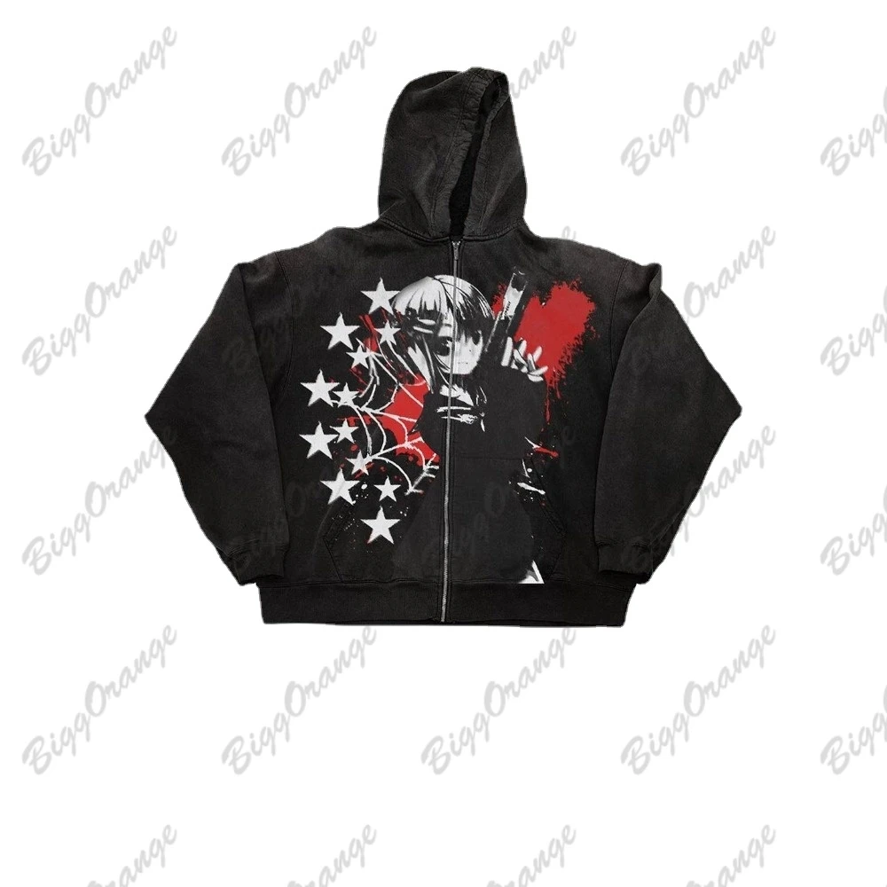 Oversize Zipper Hoodie for Girls, Casual Harajuku Fashion, Anime Pullovers with Guns Print, Goth Clothing, Gothic Y2k
Oversize Zipper Hoodie for Girls, Casual Harajuku Fashion, Anime Pullovers with Guns Print, Goth Clothing, Gothic Y2k