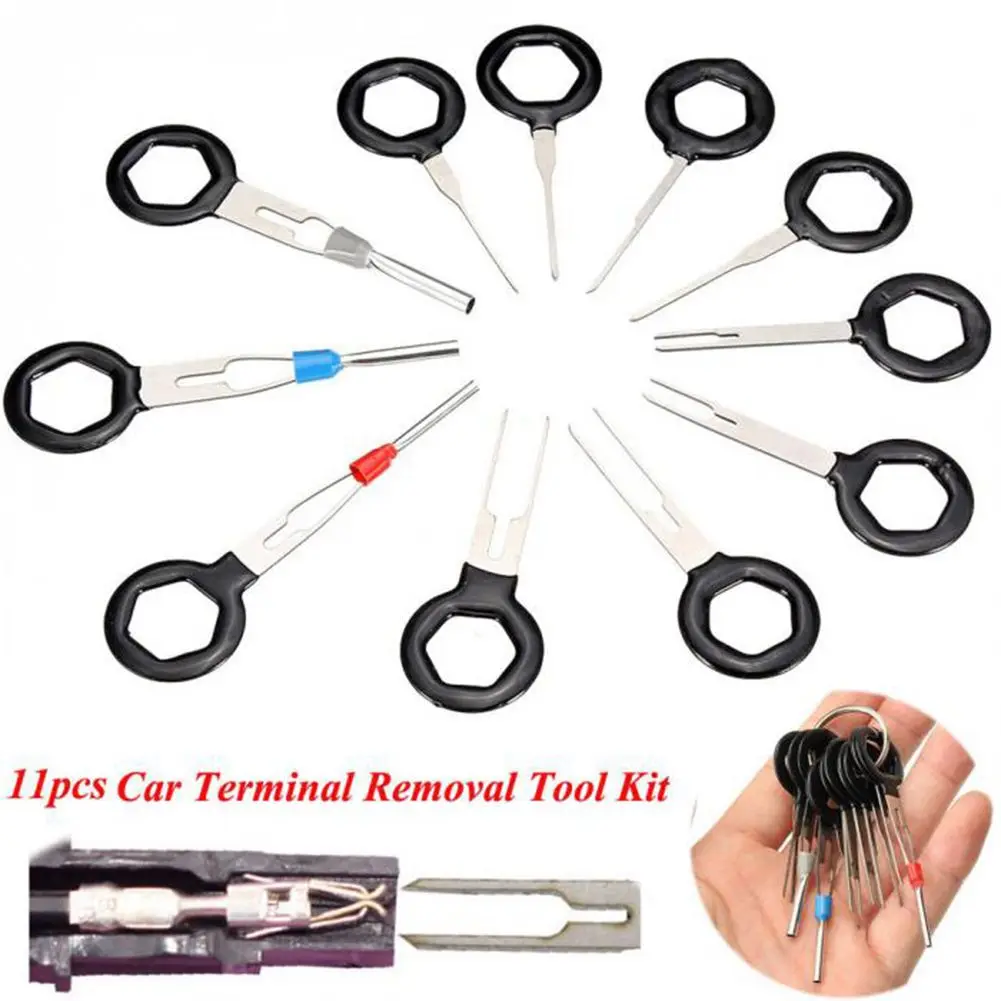 11PCS Auto Car Plug Circuit Board Wire Harness Terminal Extraction Pick Connector Crimp Pin Back Needle Remove Tool Set
11PCS Auto Car Plug Circuit Board Wire Harness Terminal Extraction Pick Connector Crimp Pin Back Needle Remove Tool Set