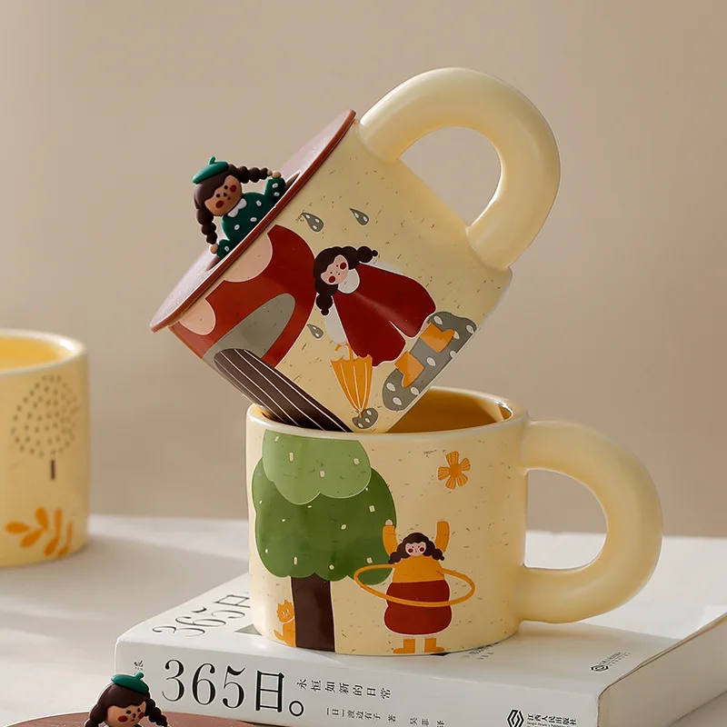 Cute Cup with Cover Creative Mug Ceramic Cup Personality Couple Water Cup Household Trend Breakfast Cup Coffee Cup
Cute Cup with Cover Creative Mug Ceramic Cup Personality Couple Water Cup Household Trend Breakfast Cup Coffee Cup