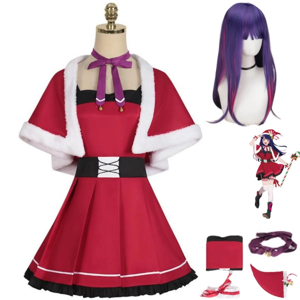 Anime Oshi No Ko Hoshino Ai Cosplay Costume Wig Christmas Red Dress Shawl Adult Woman Sexy Kawaii Carnival Halloween Suit
Anime Oshi No Ko Hoshino Ai Cosplay Costume Wig Christmas Red Dress Shawl Adult Woman Sexy Kawaii Carnival Halloween Suit