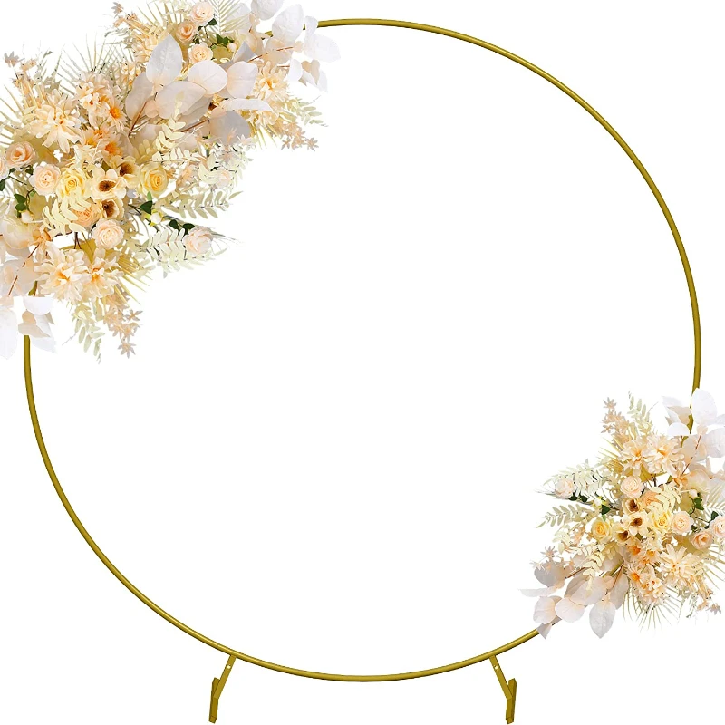 Round Wedding Arch, Gold Circle Arch with Stands Metal Hoop for Floral Balloon Garland Birthday Wedding Background Decorations
Round Wedding Arch, Gold Circle Arch with Stands Metal Hoop for Floral Balloon Garland Birthday Wedding Background Decorations