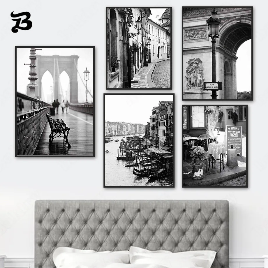 Black and White Paris Street Scene Canvas Painting Eiffel Tower Venice Vintage Wall Art Nordic Poster Print Living Room Decor
Black and White Paris Street Scene Canvas Painting Eiffel Tower Venice Vintage Wall Art Nordic Poster Print Living Room Decor