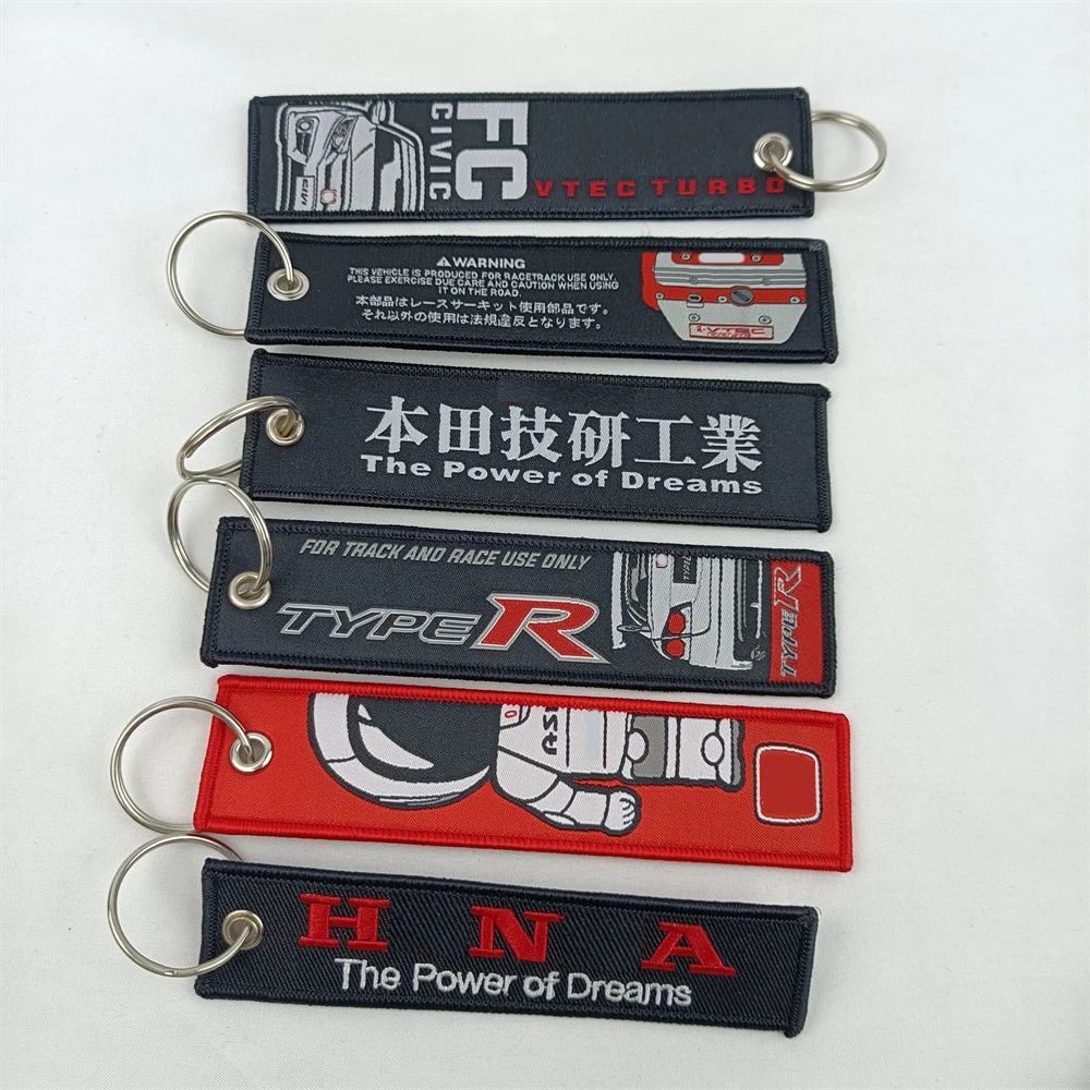 

Jdm Car Fabric Keychain Keyring Key Tag for Type R Honda Civic Fit Crv City Jazz Accord Men Auto Accessories Gadgets