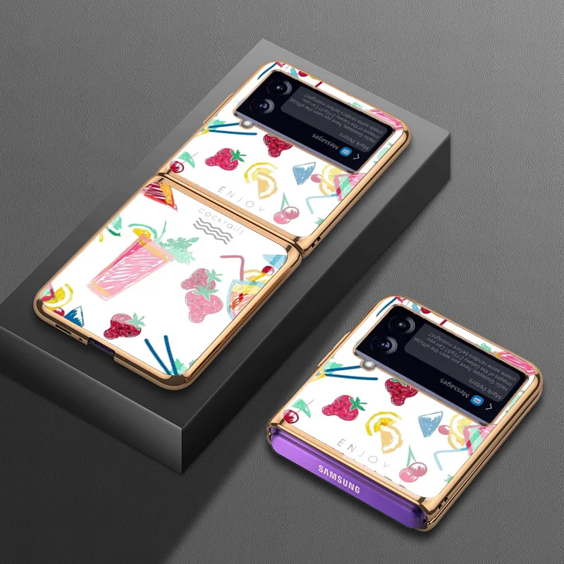 Luxury Tempered Glass Case for Samsung Z Flip4 Case Plating Cute Cartoon Shockproof Cover for Galaxy Z Flip 3 4 Case
Luxury Tempered Glass Case for Samsung Z Flip4 Case Plating Cute Cartoon Shockproof Cover for Galaxy Z Flip 3 4 Case