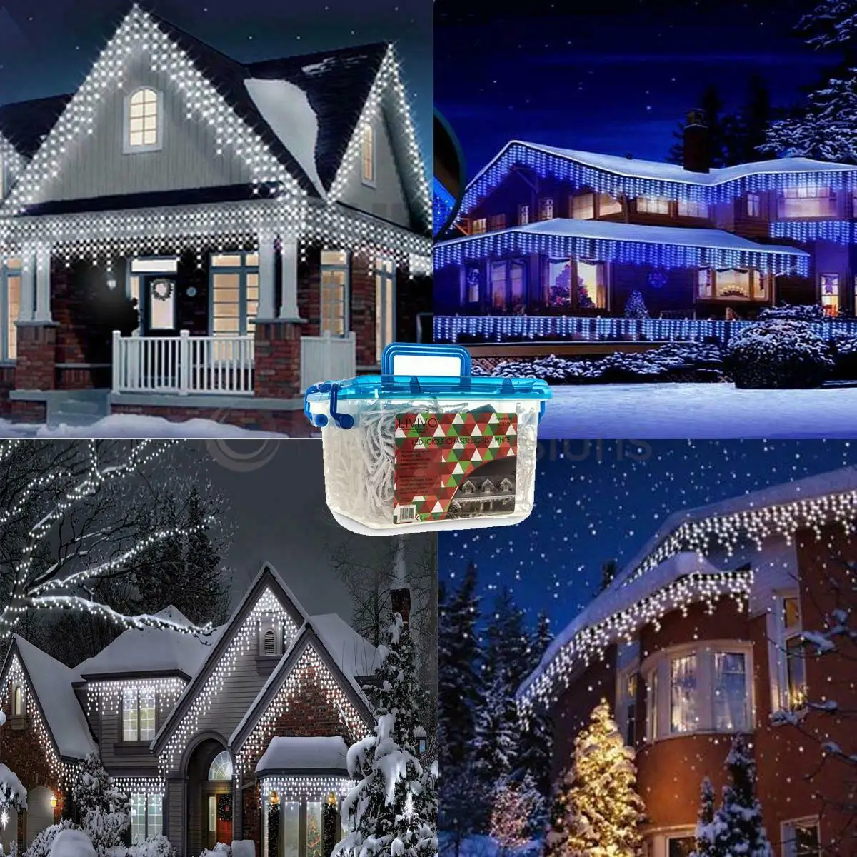 Рождественская гирлянда в виде сосулек-рождественский дом, уличный декор с эффектом сказочного снега на улице
Рождественская гирлянда в виде сосулек-рождественский дом, уличный декор с эффектом сказочного снега на улице