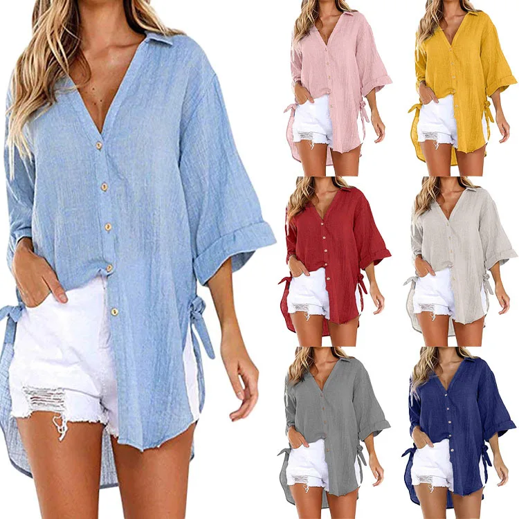 Plus Size Women Beach Cover Up Solid Bikini Tunic Button Long Sleeve Swimwear Women Swimsuit Beach Dress women tops
Plus Size Women Beach Cover Up Solid Bikini Tunic Button Long Sleeve Swimwear Women Swimsuit Beach Dress women tops