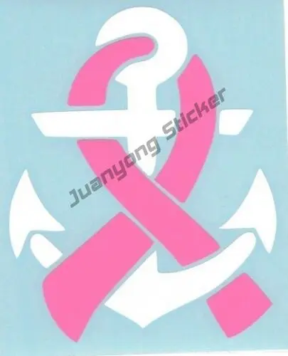 

Breast Cancer Awareness Ribbon Anchor Car Truck Suv Vinyl Sticker Decal Camper Laptop Phone Guitar Creative Sticker Accessories