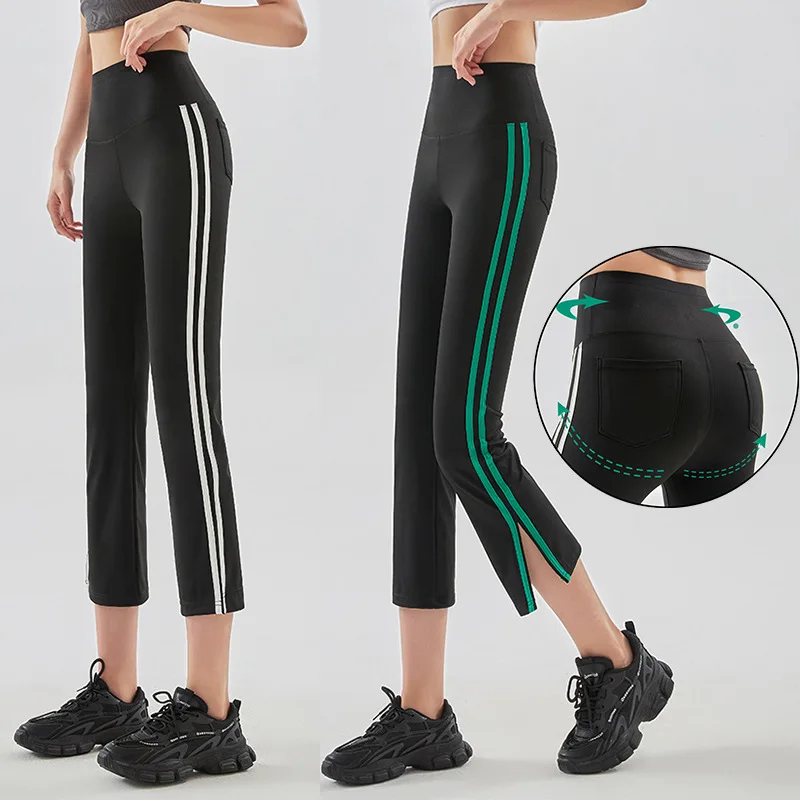 Женские расклешенные брюки в полоску, модная уличная одежда с высокой талией, повседневные брюки с разрезом, эластичные женские узкие брюки с акулой, лето 2023
Женские расклешенные брюки в полоску, модная уличная одежда с высокой талией, повседневные брюки с разрезом, эластичные женские узкие брюки с акулой, лето 2023