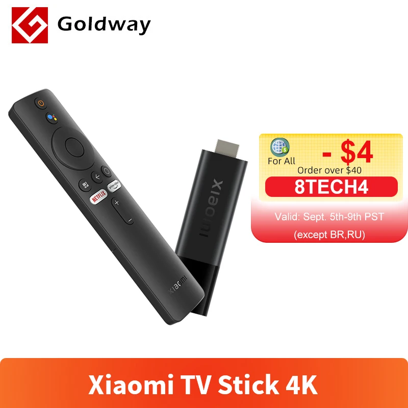 Глобальная версия Xiaomi TV Stick 4K Android 11 четырехъядерный портативный потоковый медиа 2