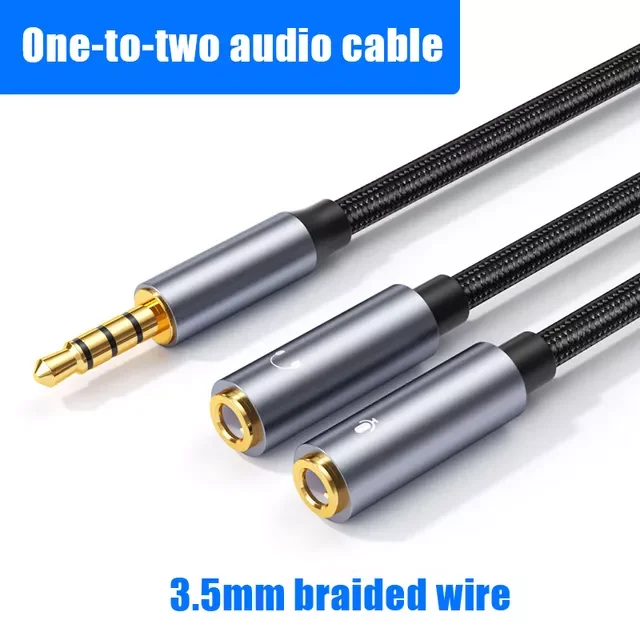 Audio Splitter Cable Jack Microphone Headset 3.5mm Aux Extension Cables Male To 2 Female Audio AUX Cable For Car Speaker
Audio Splitter Cable Jack Microphone Headset 3.5mm Aux Extension Cables Male To 2 Female Audio AUX Cable For Car Speaker