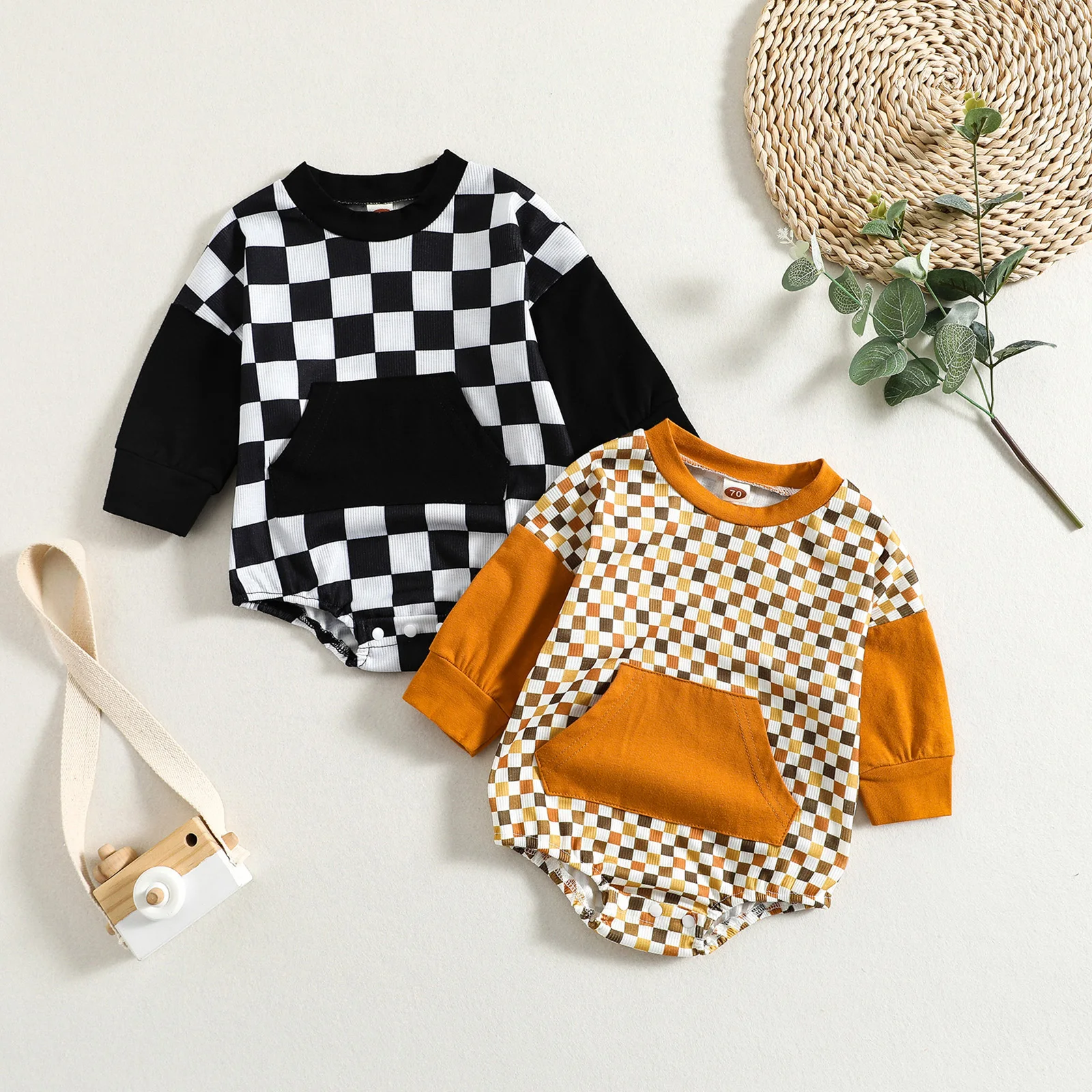 Комбинезон для маленьких девочек и мальчиков, комбинезон с шахматным принтом и круглым вырезом, боди с длинными рукавами и застежками, комб...
Комбинезон для маленьких девочек и мальчиков, комбинезон с шахматным принтом и круглым вырезом, боди с длинными рукавами и застежками, комб...