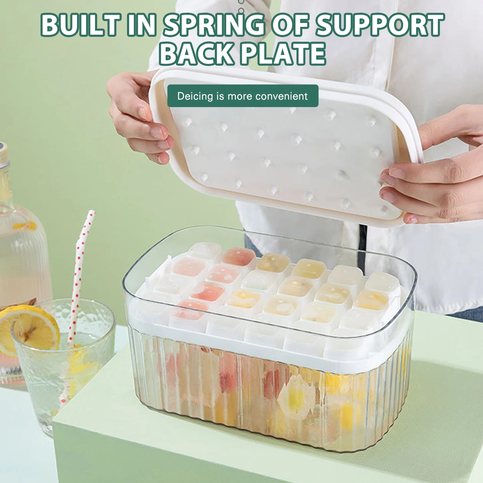 Press-Type Ice Tray Stencil Large Capacity Ice Storage Box Ice Cubes Template Portable with Lid for Home Kitchen Ice Maker 66CY
Press-Type Ice Tray Stencil Large Capacity Ice Storage Box Ice Cubes Template Portable with Lid for Home Kitchen Ice Maker 66CY