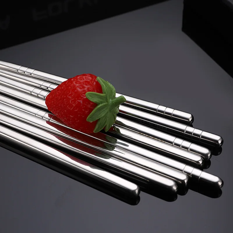 1 пара палочек для еды 304/201 нержавеющая сталь Нескользящая палочка металлическая