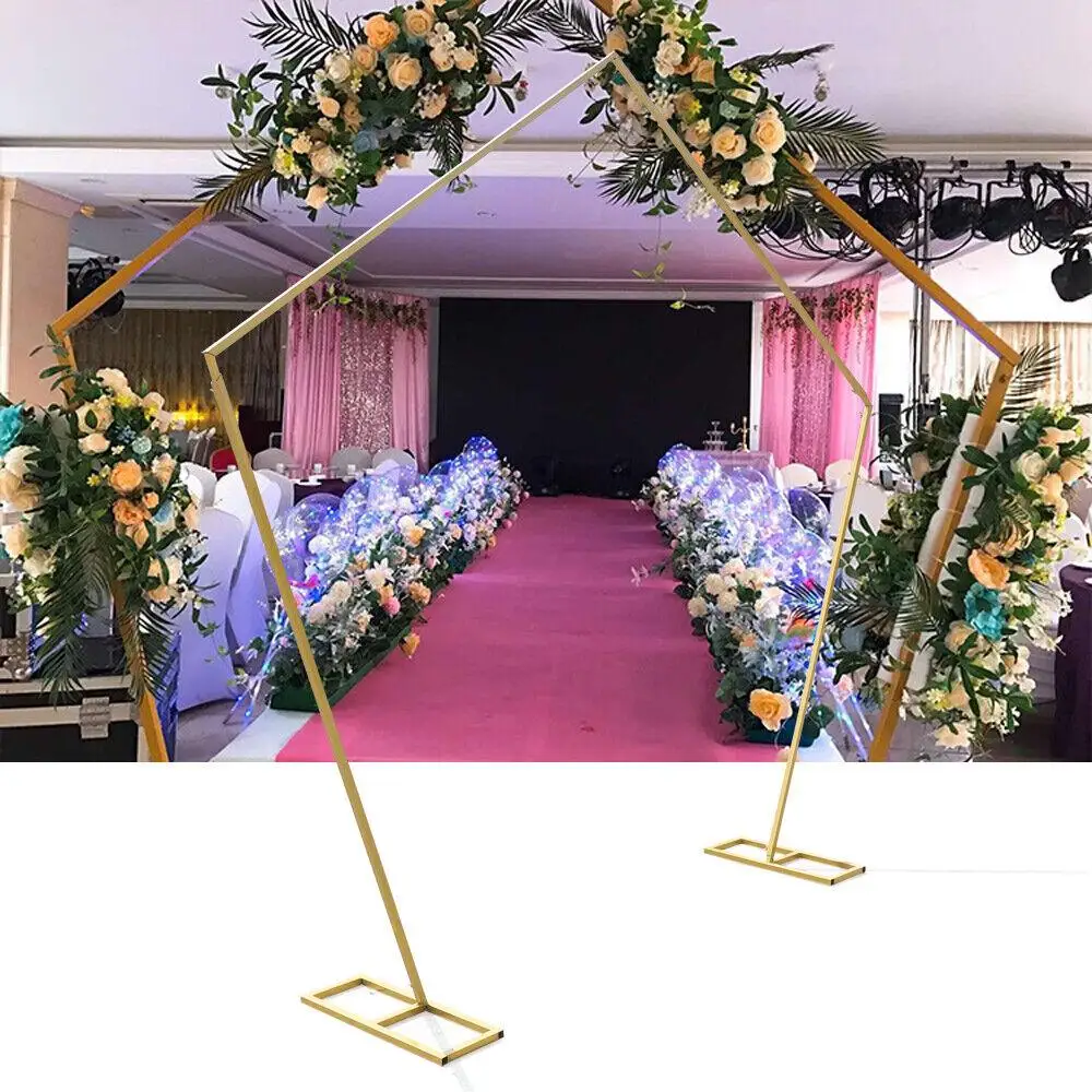 2.5m 99inch Wedding Arch Bow for Balloons with Base Pentagon Metal Arche Decorative Flower Rack Frame Backdrop for Party
2.5m 99inch Wedding Arch Bow for Balloons with Base Pentagon Metal Arche Decorative Flower Rack Frame Backdrop for Party