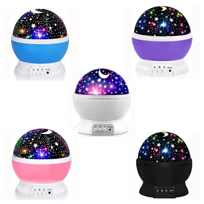 

Moon Stars Colorful Night Light Projector 360 Degree Silent Rotation10 Kinds Of Effects Romantic Change Light LED Lighting