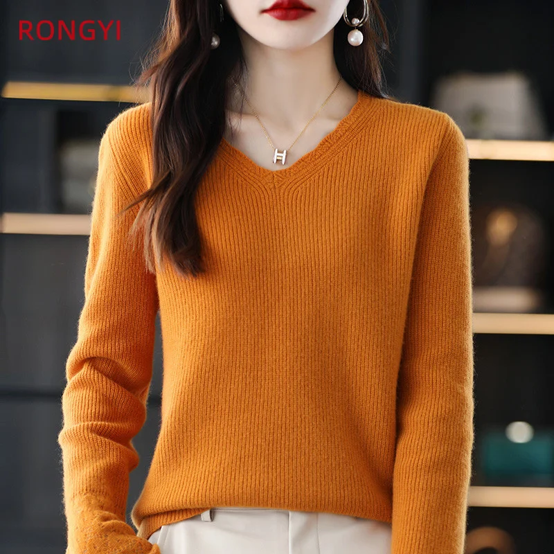100% Pure Wool V-Neck Pull-Out Women's Autumn/Winter Pullover Casmere Sweater Solid Color Casual Knit Top
100% Pure Wool V-Neck Pull-Out Women's Autumn/Winter Pullover Casmere Sweater Solid Color Casual Knit Top