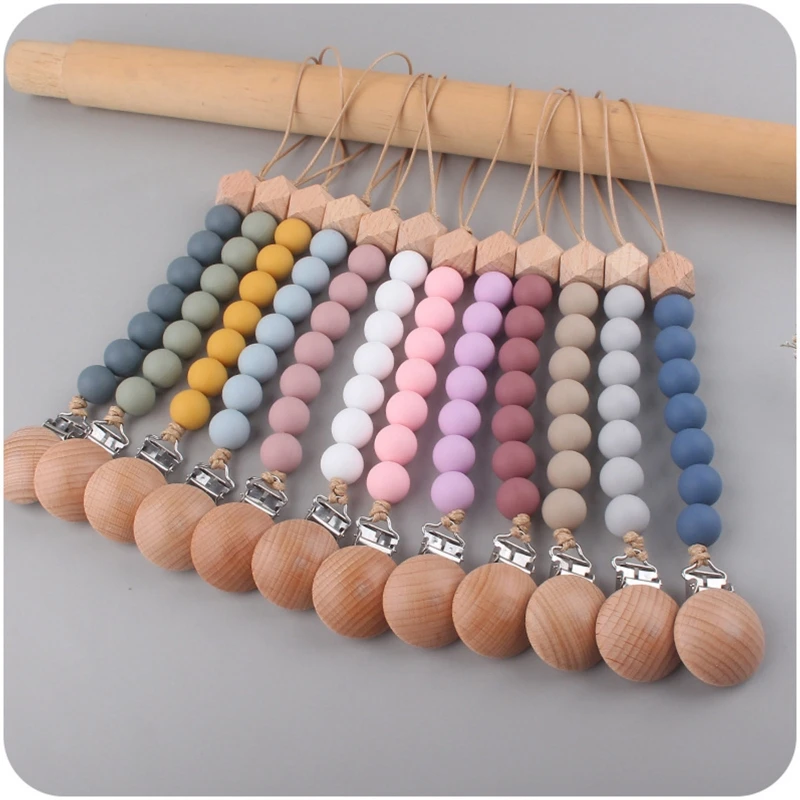Baby Pacifier Clip Silicone Pacifiers Holder Chain Beech Bead Teething Toy for Infant Girls Boys Chewing Playing Supplies
Baby Pacifier Clip Silicone Pacifiers Holder Chain Beech Bead Teething Toy for Infant Girls Boys Chewing Playing Supplies